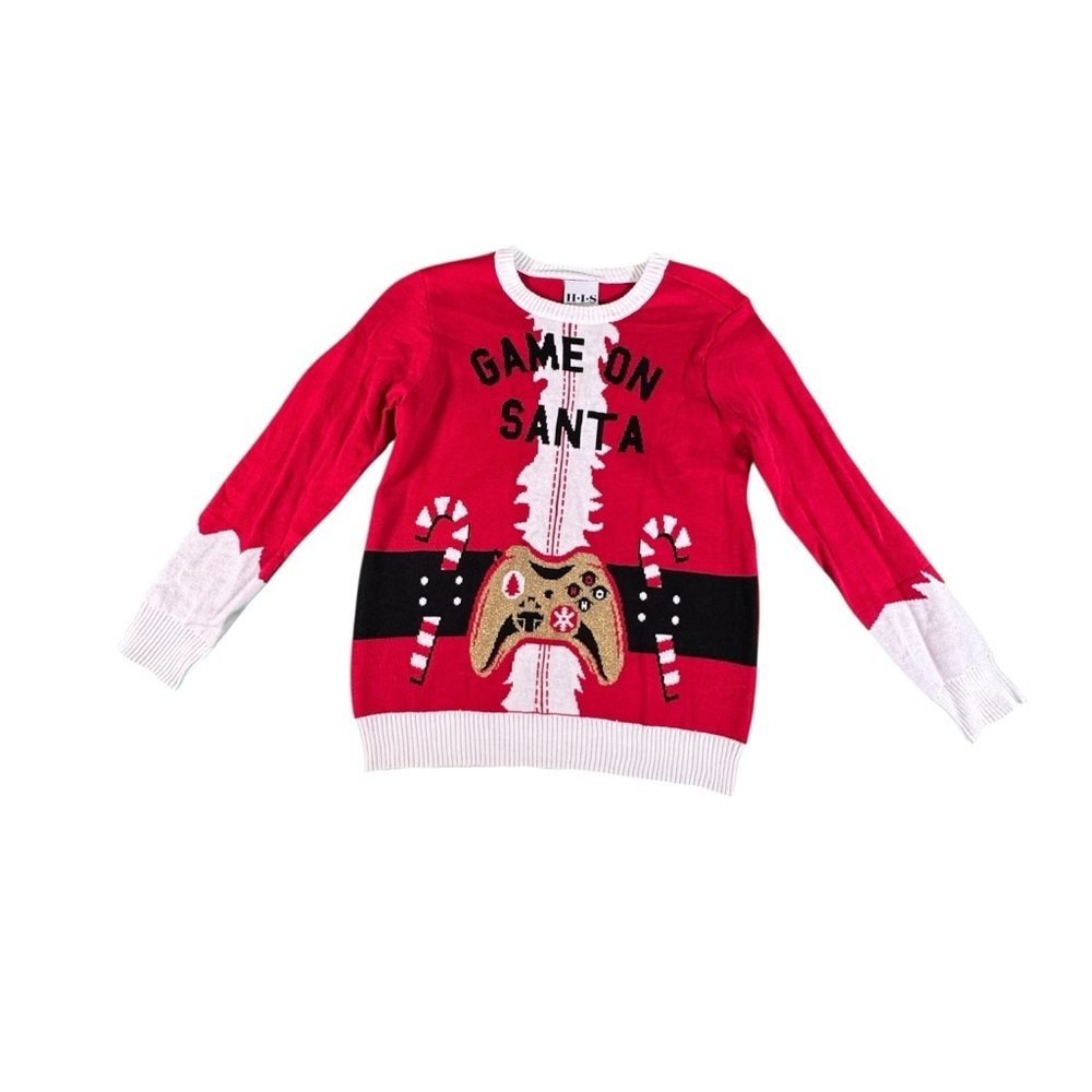 HIS Game On Santa Ugly Christmas Sweater M Red Gaming Holiday NWT